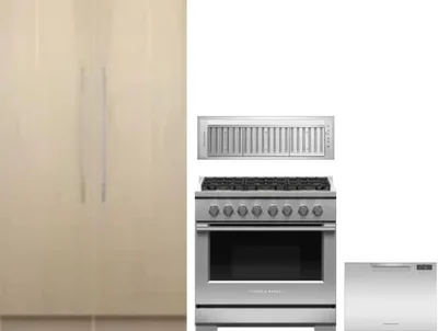 5 Piece Package Includes Refrigerator, Freezer, Range, Hood And Dishwasher